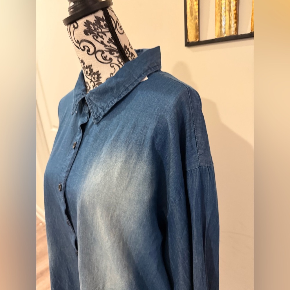 Thrill Blue Denim Backless Tunic - Picture 2 of 8